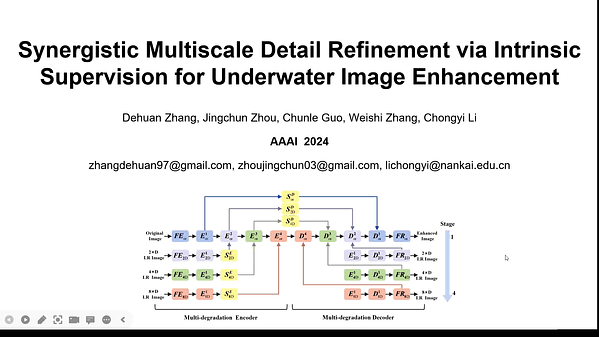 Synergistic Multiscale Detail Refinement via Intrinsic Supervision for Underwater Image Enhancement