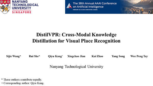 DistilVPR: Cross-Modal Knowledge Distillation for Visual Place Recognition | VIDEO