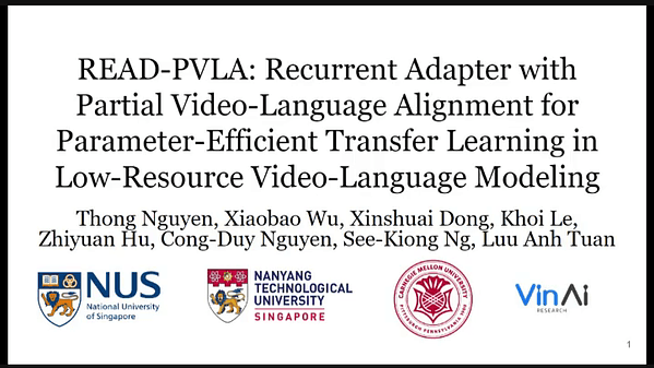 READ-PVLA: Recurrent Adapter with Partial Video-Language Alignment for Parameter-Efficient Transfer Learning in Low-Resource Video-Language Modeling