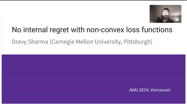 No Internal Regret with Non-convex Loss Functions | VIDEO