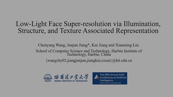 Low-Light Face Super-resolution via Illumination, Structure, and Texture Associated Representation | VIDEO