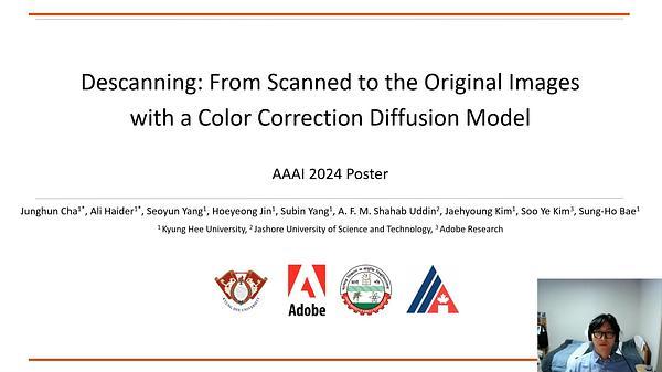 Descanning: From Scanned to the Original Images with a Color Correction Diffusion Model