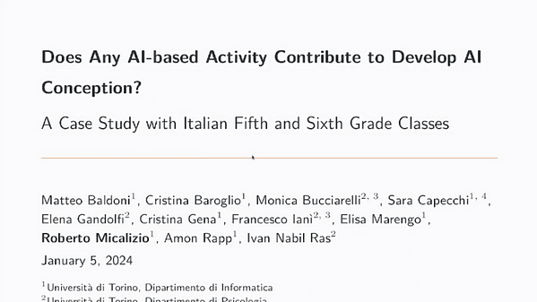 Does Any AI-Based Activity Contribute to Develop AI Conception? A Case Study with Italian Fifth and Sixth Grade Classes