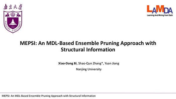 MEPSI: An MDL-Based Ensemble Pruning Approach with Structural Information