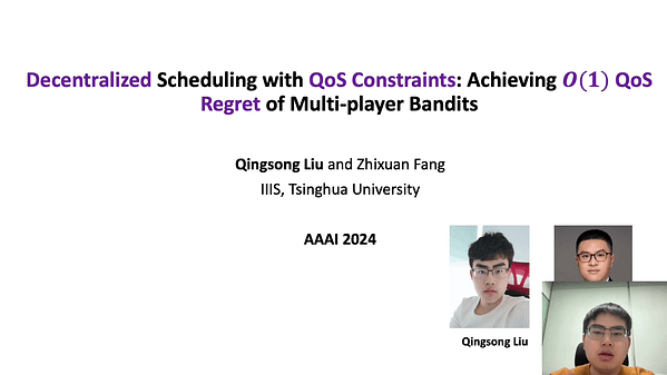 Decentralized Scheduling with QoS Constraints: Achieving O(1) QoS Regret of Multi-Player Bandits