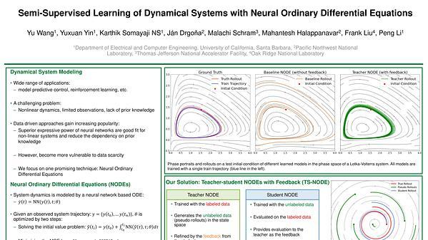 Semi-supervised Learning of Dynamical Systems with Neural Ordinary Differential Equations: A Teacher-Student Model Approach