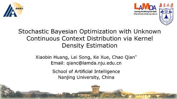 Stochastic Bayesian Optimization with Unknown Continuous Context Distribution via Kernel Density Estimation