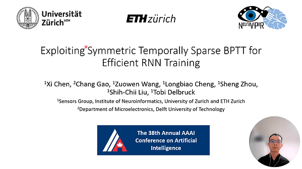 Exploiting Symmetric Temporally Sparse BPTT for Efficient RNN Training | VIDEO