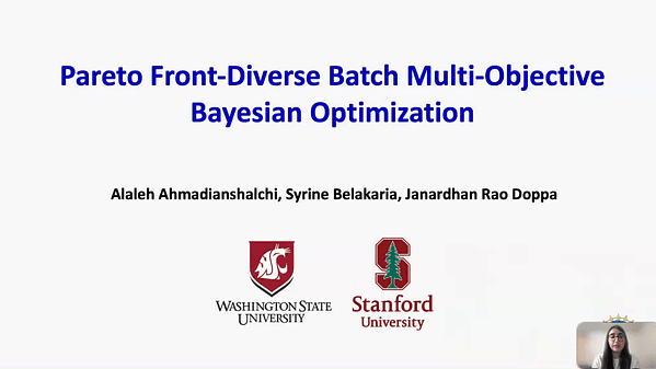 Pareto Front-Diverse Batch Multi-Objective Bayesian Optimization | VIDEO