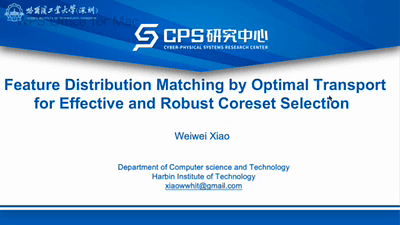 Feature Distribution Matching by Optimal Transport for Effective and Robust Coreset Selection | VIDEO