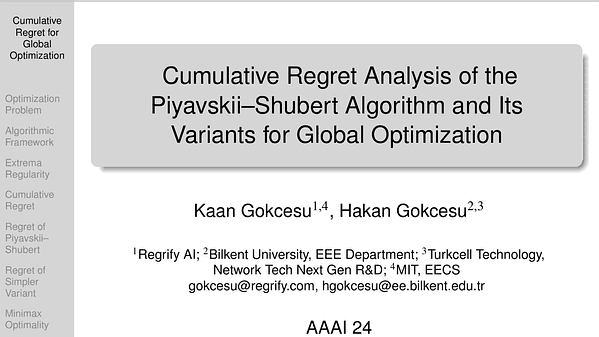 Cumulative Regret Analysis of the Piyavskii–Shubert Algorithm and Its Variants for Global Optimization