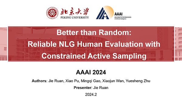 Better than Random: Reliable NLG Human Evaluation with Constrained Active Sampling | VIDEO