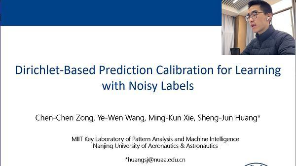 Dirichlet-Based Prediction Calibration for Learning with Noisy Labels