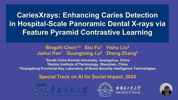 CariesXrays: Enhancing Caries Detection in Hospital-Scale Panoramic Dental X-rays via Feature Pyramid Contrastive Learning