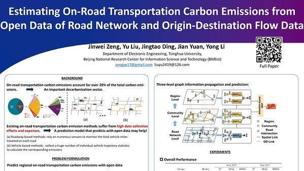 Estimating On-Road Transportation Carbon Emissions from Open Data of Road Network and Origin-Destination Flow Data