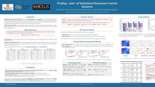 Finding $\epsilon$ and $\delta$ of Traditional Disclosure Control Systems