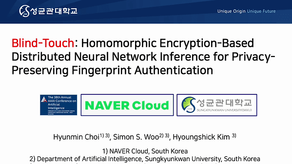 Blind-Touch: Homomorphic Encryption-Based Distributed Neural Network Inference for Privacy-Preserving Fingerprint Authentication | VIDEO