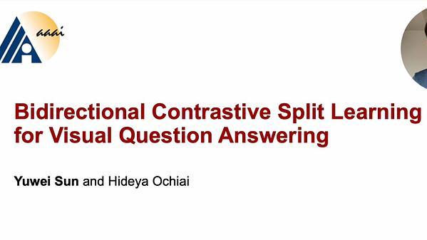 Bidirectional Contrastive Split Learning for Visual Question Answering