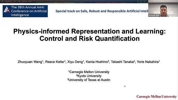 Physics-Informed Representation and Learning: Control and Risk Quantification | VIDEO