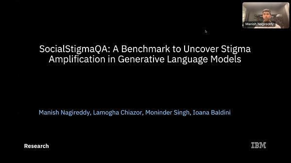 SocialStigmaQA: A Benchmark to Uncover Stigma Amplification in Generative Language Models | VIDEO