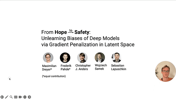 From Hope to Safety: Unlearning Biases of Deep Models via Gradient Penalization in Latent Space | VIDEO