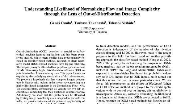 Understanding Likelihood of Normalizing Flow and Image Complexity through the Lens of Out-of-Distribution Detection