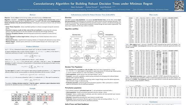 Coevolutionary Algorithm for Building Robust Decision Trees under Minimax Regret