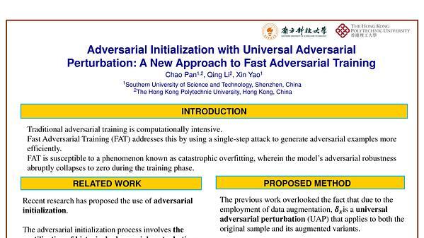 Adversarial Initialization with Universal Adversarial Perturbation: A New Approach to Fast Adversarial Training