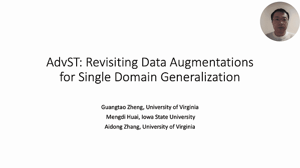 AdvST: Revisiting Data Augmentations for Single Domain Generalization | VIDEO