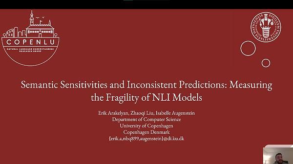Semantic Sensitivities and Inconsistent Predictions: Measuring the Fragility of NLI Models