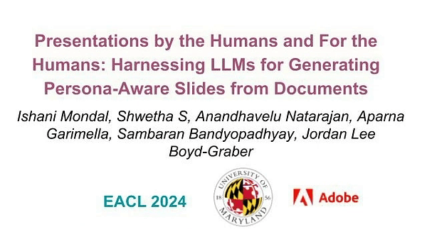 Presentations by the Humans and For the Humans: Harnessing LLMs for Generating Persona-Aware Slides from Documents