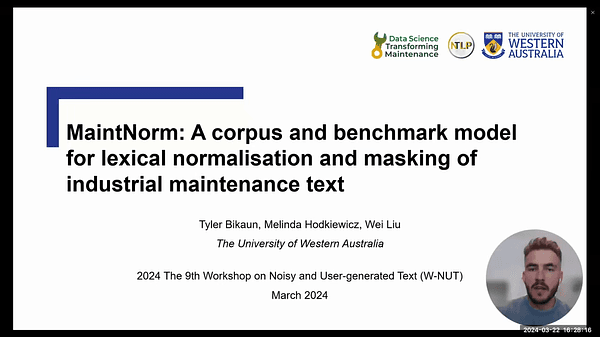 MaintNorm: A corpus and benchmark model for lexical normalisation and masking of industrial maintenance short text