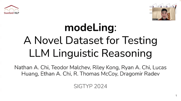 ModeLing: A Novel Dataset for Testing Linguistic Reasoning in Language Models