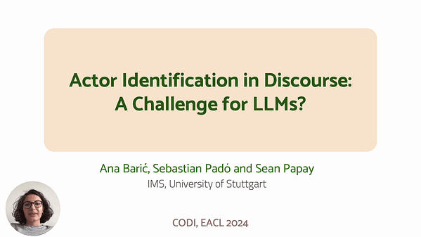 Actor Identification in Discourse: A Challenge for LLMs?