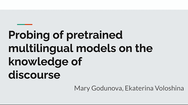 Probing of pretrained multilingual models on the knowledge of discourse