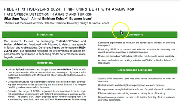 ReBERT at HSD-2Lang 2024: Fine-Tuning BERT with AdamW for Hate Speech Detection in Arabic and Turkish
