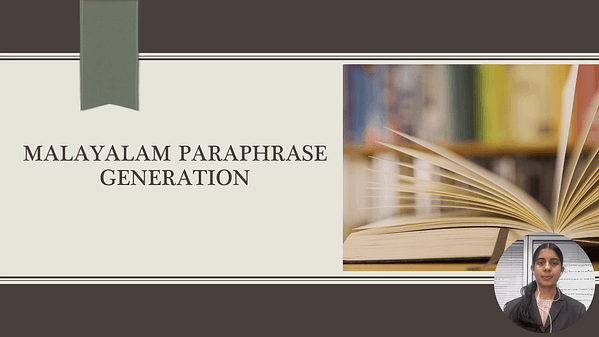 Neural Machine Translation for Malayalam Paraphrase Generation