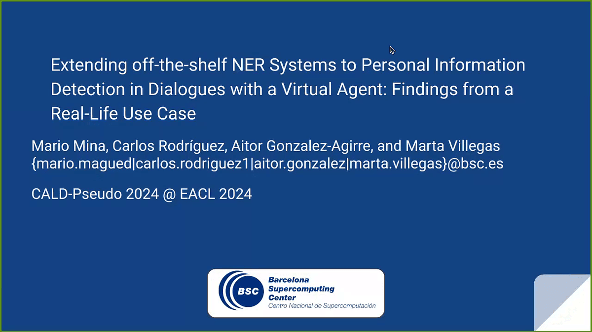 Underline Extending offtheshelf NER Systems to Personal Information