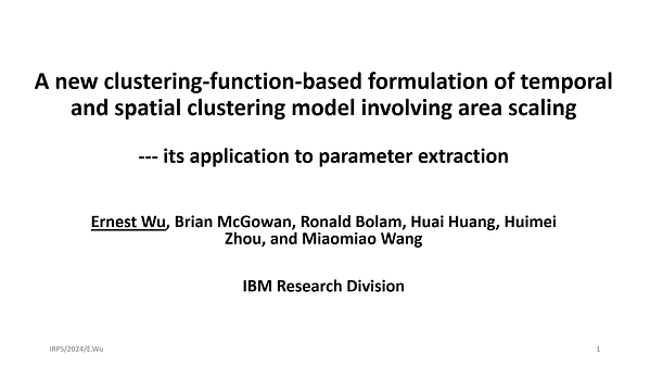 A new clustering-function-based formulation of temporal and spatial clustering model involving area scaling and its application to parameter extraction