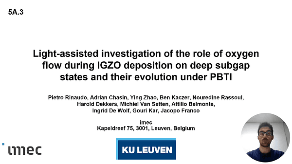 Light-assisted investigation of the role of oxygen flow during IGZO deposition on deep subgap states and their evolution under PBTI