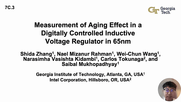 Measurement of Aging Effect in a Digitally Controlled Inductive Voltage Regulator in 65nm