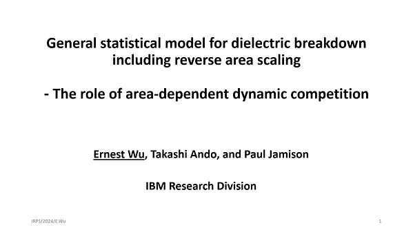 General statistical model for dielectric breakdown including reverse area scaling – The role of area-dependent dynamic competition