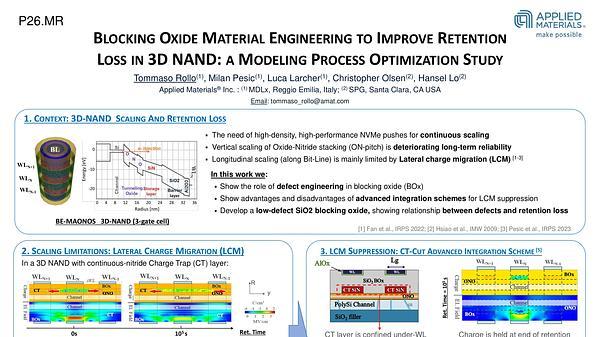 Blocking oxide material engineering to improve retention loss in 3D NAND: a modeling process optimization study