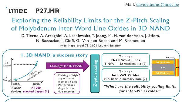 P27.MR -Exploring the Reliability Limits for the Z-Pitch Scaling of Molybdenum Inter-Word Line Oxides in 3D NAND