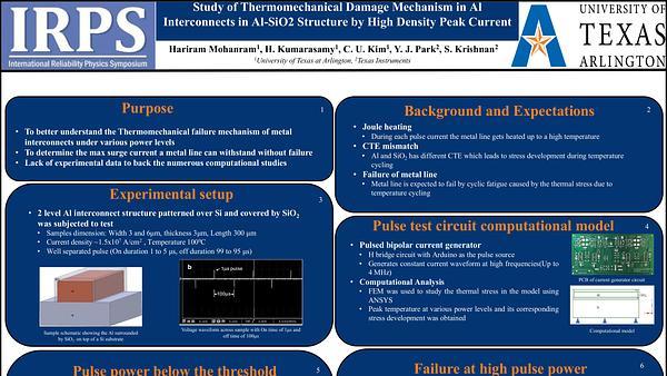 Study of Thermomechanical Damage Mechanism in Al Interconnects in Al-SiO2 structure by High Density Peak current