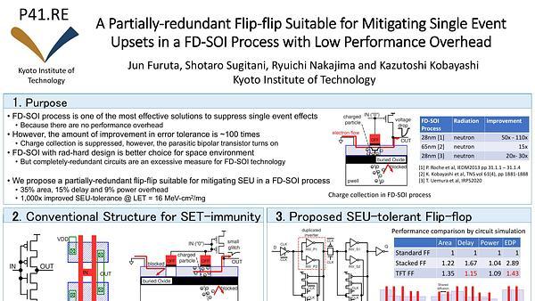 A Partially-redundant Flip-flip Suitable for Mitigating Single Event Upsets in a FD-SOI Process with Low Performance Overhead