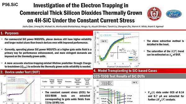 Investigation of the Electron Trapping in Commercial Thick Silicon Dioxides Thermally Grown on 4H-SiC Under the Constant Current Stress