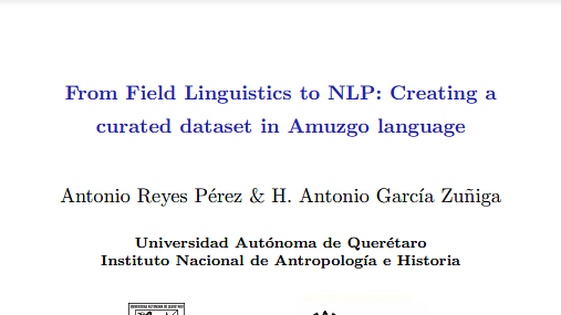 From Field Linguistics to NLP: Creating a curated dataset in Amuzgo language