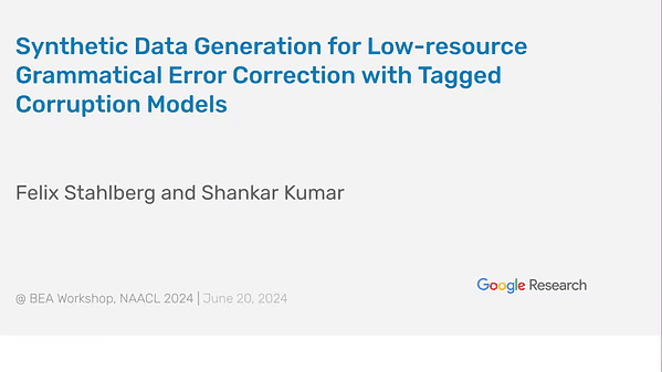 Synthetic Data Generation for Low-resource Grammatical Error Correction with Tagged Corruption Models