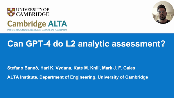 Can GPT-4 do L2 analytic assessment?